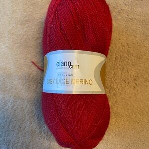 Elann Peruvian Baby Lace Merino Red Yarn